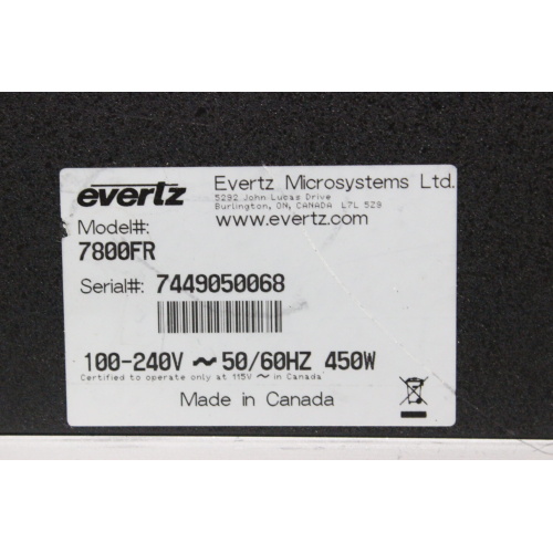 Evertz 7800FR Multiframe - 7