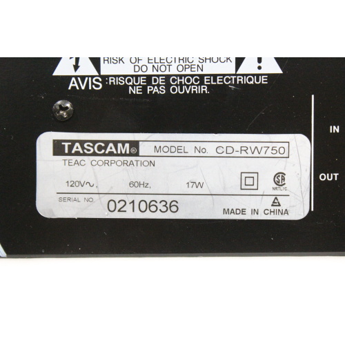 Tascam CD-RW750 Professional CD Rewritable Recorder - 6