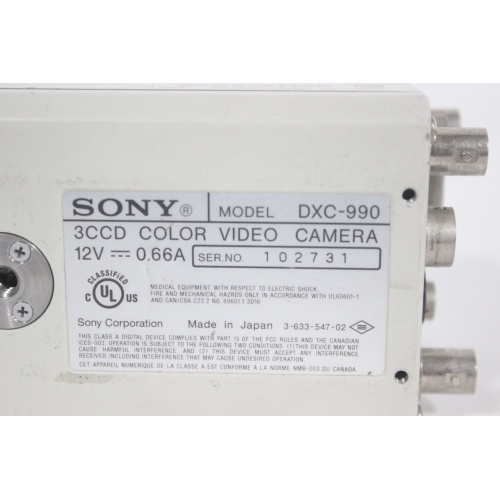 Sony ExwaveHAD DSP 3CCD Color Video Camera - 6