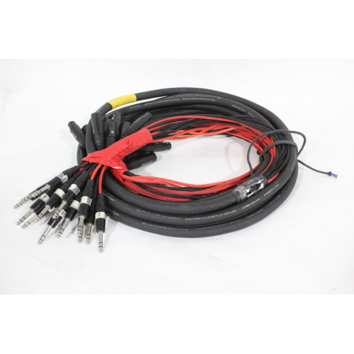 Whirlwind 25 8pr Insert Snake Cable w 8 3-Pin Male & 8 3-Pin Female Connectors at One End & 16 14 TRS Connectors at the Other End - 1