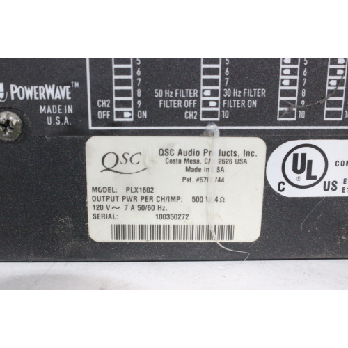 QSC PLX1602 Two-Channel 1600 Watt Power Amplifier - 4