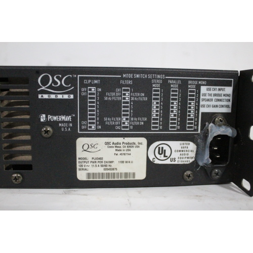 QSC PLX3402 2-Channel 3400 Watt Power Amplifier - 6