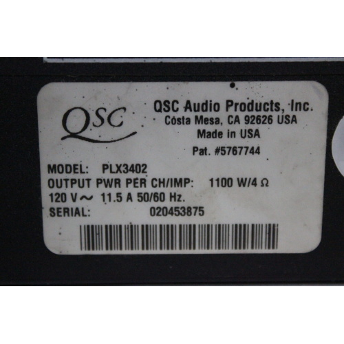 QSC PLX3402 2-Channel 3400 Watt Power Amplifier - 7