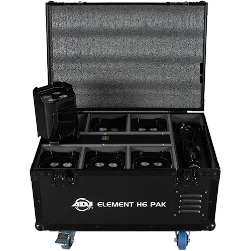 American DJ Element H6 Pak with Charging Case (6-Pack, Black)