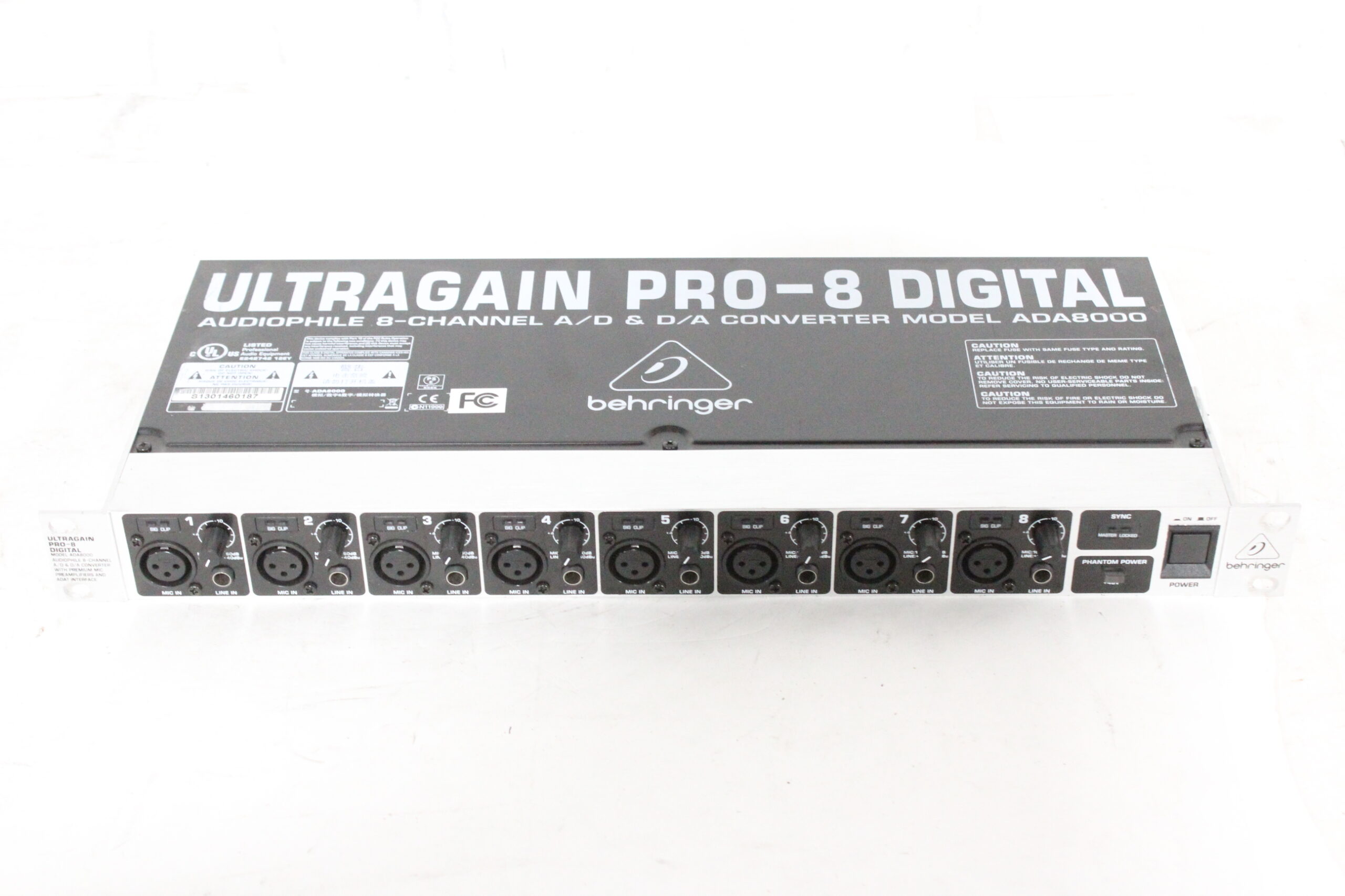 Behringer ADA8000 Ultragain PRO-8 Digital 8-Channel A/D & D/A Converter