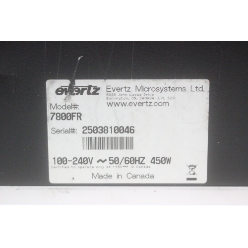 Evertz 7800FR Multiframe - 7