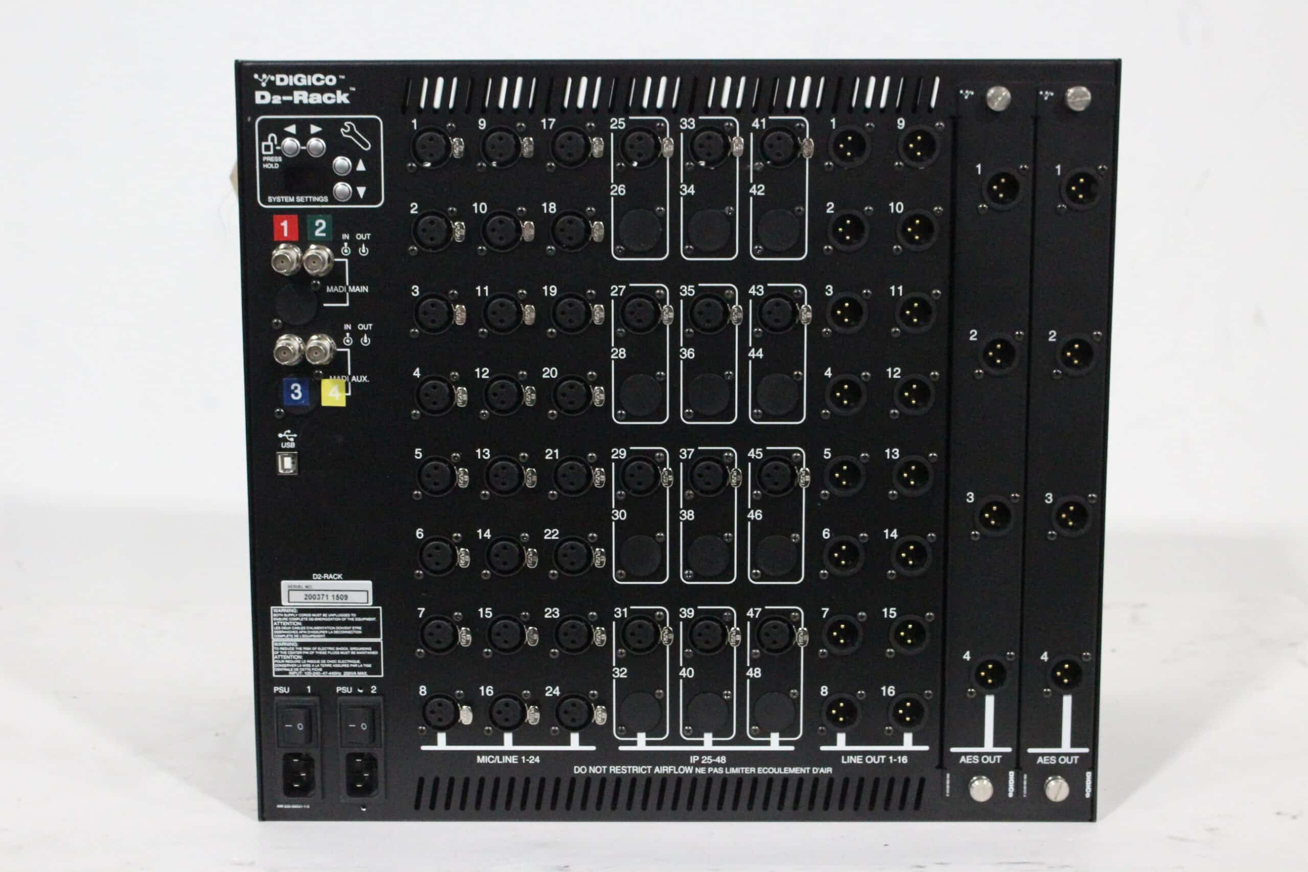 DiGiCo D2-Rack 48 Analog Inputs X 16 Analog-Outputs And 8 AES Out · AVGear