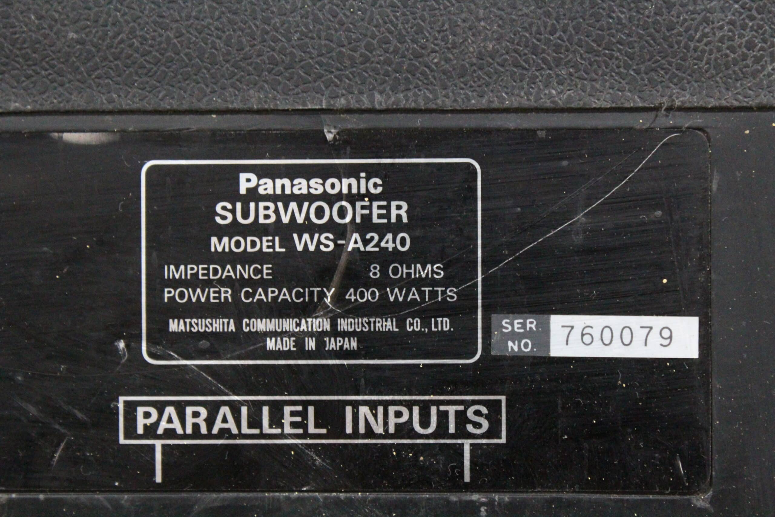 Panasonic Ramsa WS-A240 Subwoofer System