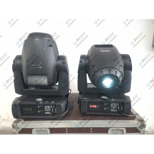 (2) Martin MAC 700 Profile Moving Head Lights w/ Accessories in Wheeled Hard Case